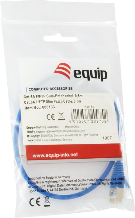 Image du produit equip Câble de raccordement (F/FTP, CAT6a, 5 m)