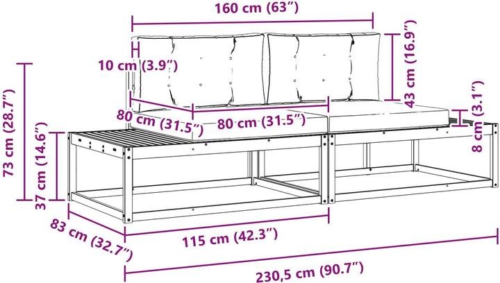 Produktbild vidaXL Outdoor-Sofa