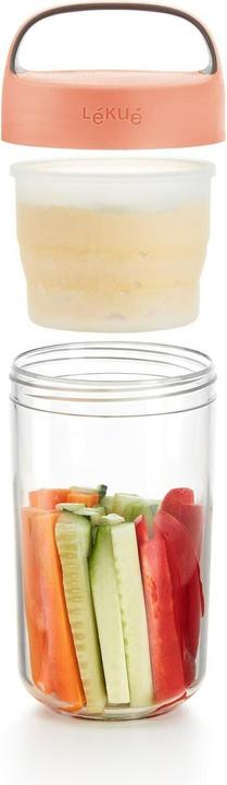 Produktbild Lékué Jar To Go korall, gross 60 cl, Ø9.2 cm H 18.8 cm