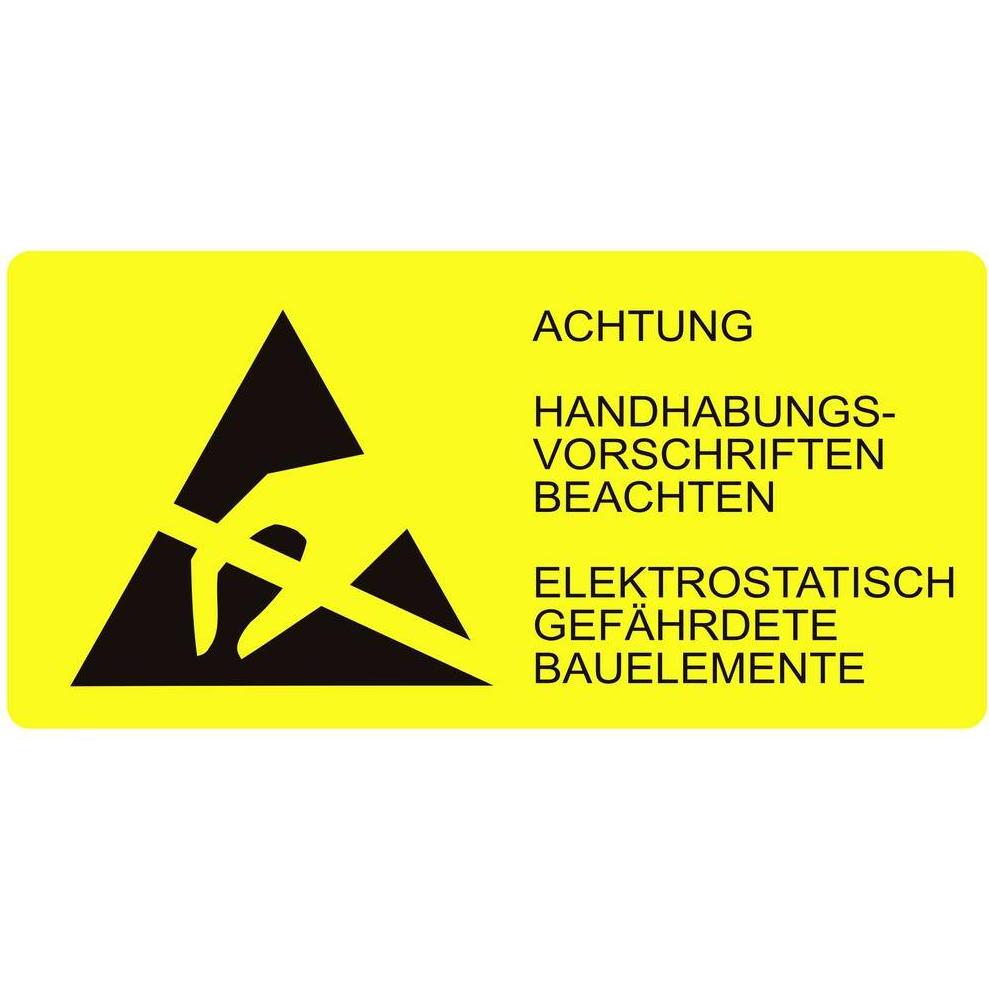 BJZ, Sicherheitskennzeichnung, ESD-Logo 1000 St. Gelb (L x B) 74 mm x 37 mm selbstklebend