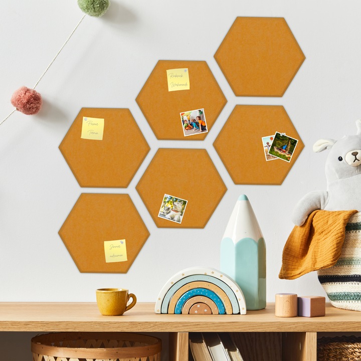 Actual product image Relaxdays 6x felt pinboard (Bulletin board, 30 x 1 x 26 cm)