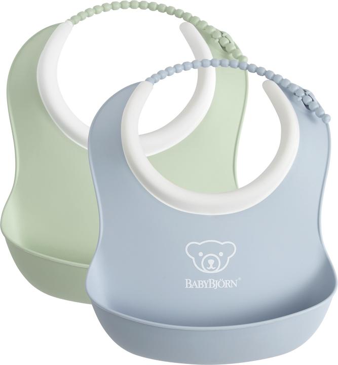 BabyBjörn Small Baby Bib, 2 pack, Powder Green / Powder Blue