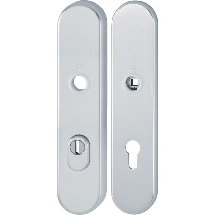 Hoppe, Türgriff + Fenstergriff, Langschildpaar E3332ZA/3310 F1/silberf.F1 PZ 72mm (Türschild)