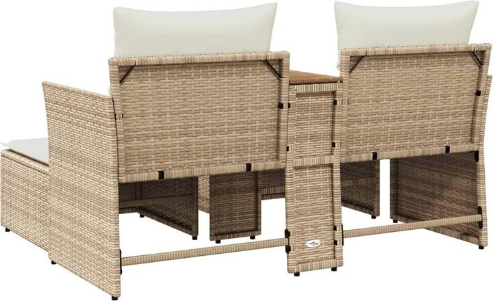 Produktbild vidaXL Gartensofa 2-Sitzer mit Hockern