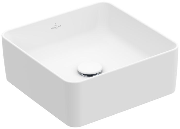 Villeroy & Boch V&B Countertop washbasin COLLARO 380x380mm squared o HLB stone white C+ (380 mm, 380 mm)