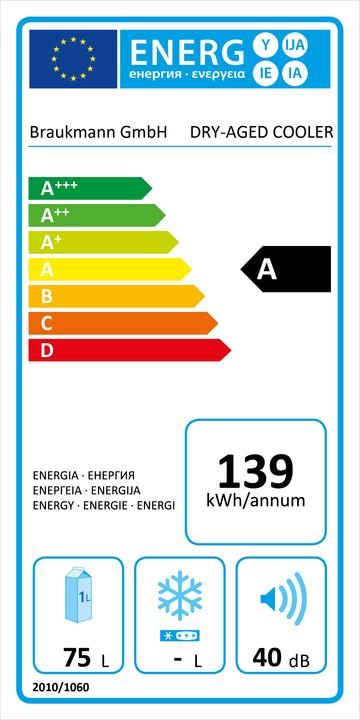 Energy Label Caso DryAged Master 63 (75 l)