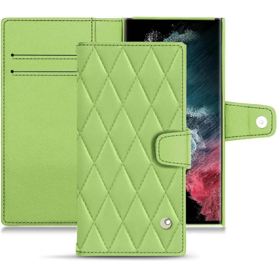 Noreve Lederschutzhülle Wallet (Samsung Galaxy S22 Ultra), Smartphone Hülle, Grün