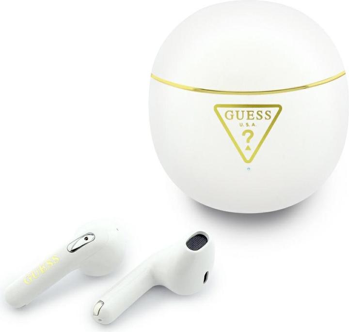 Productafbeelding Guess TWS Earphones Gold Line Triangle white (4 h, Draadloze)