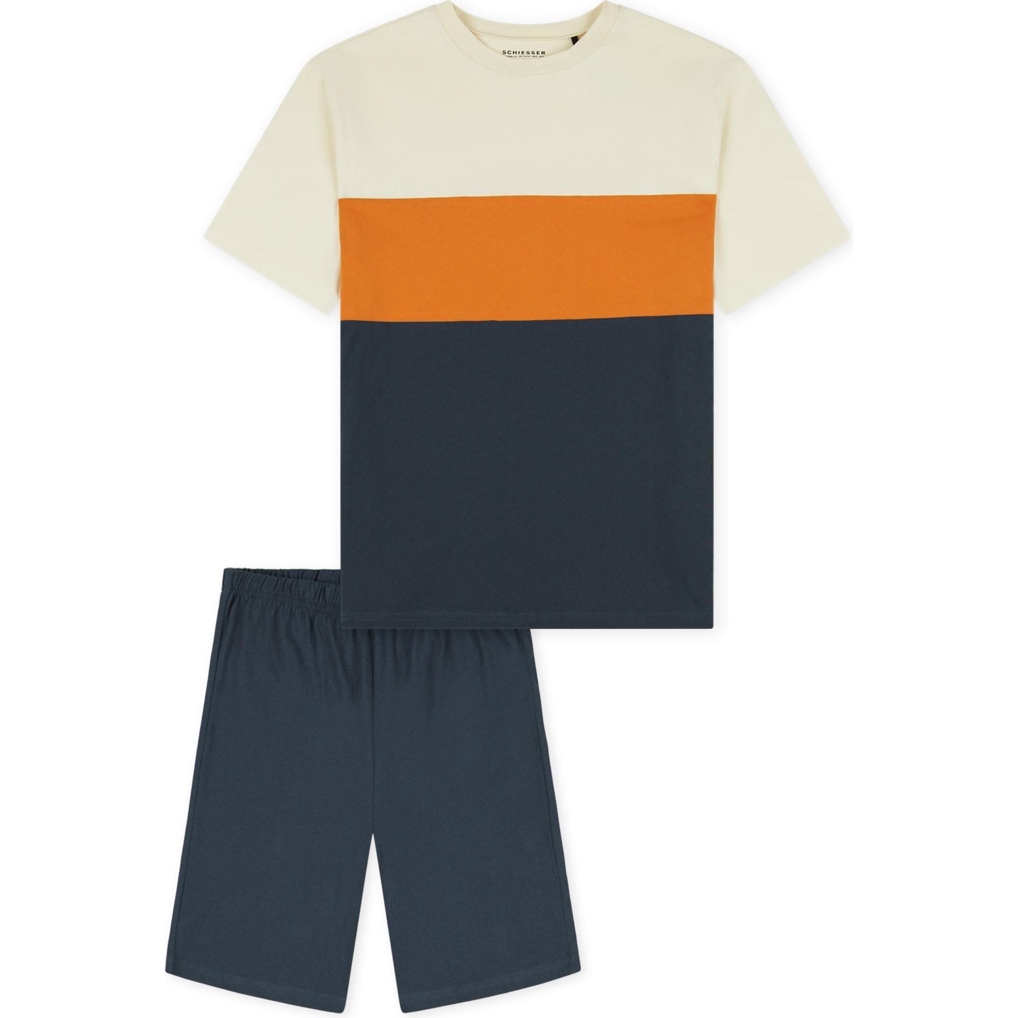 Schiesser, Jungen, Pyjama, Pyjama Organic Cotton, Grau, (164)