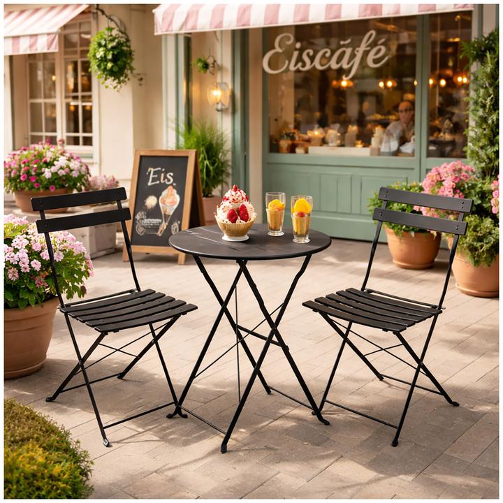Produktbild HTI-Living Gartenstuhl 2er-Set Basil Metall Schwarz