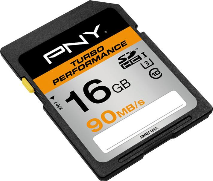 Actual product image PNY SDHC Card 16GB Turbo Performance UHS-I (16 GB, SDHC, U3, UHS-I)