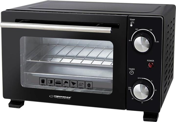 Esperanza EKO007N Mini-Backofen 10 l 800 W Schwarz