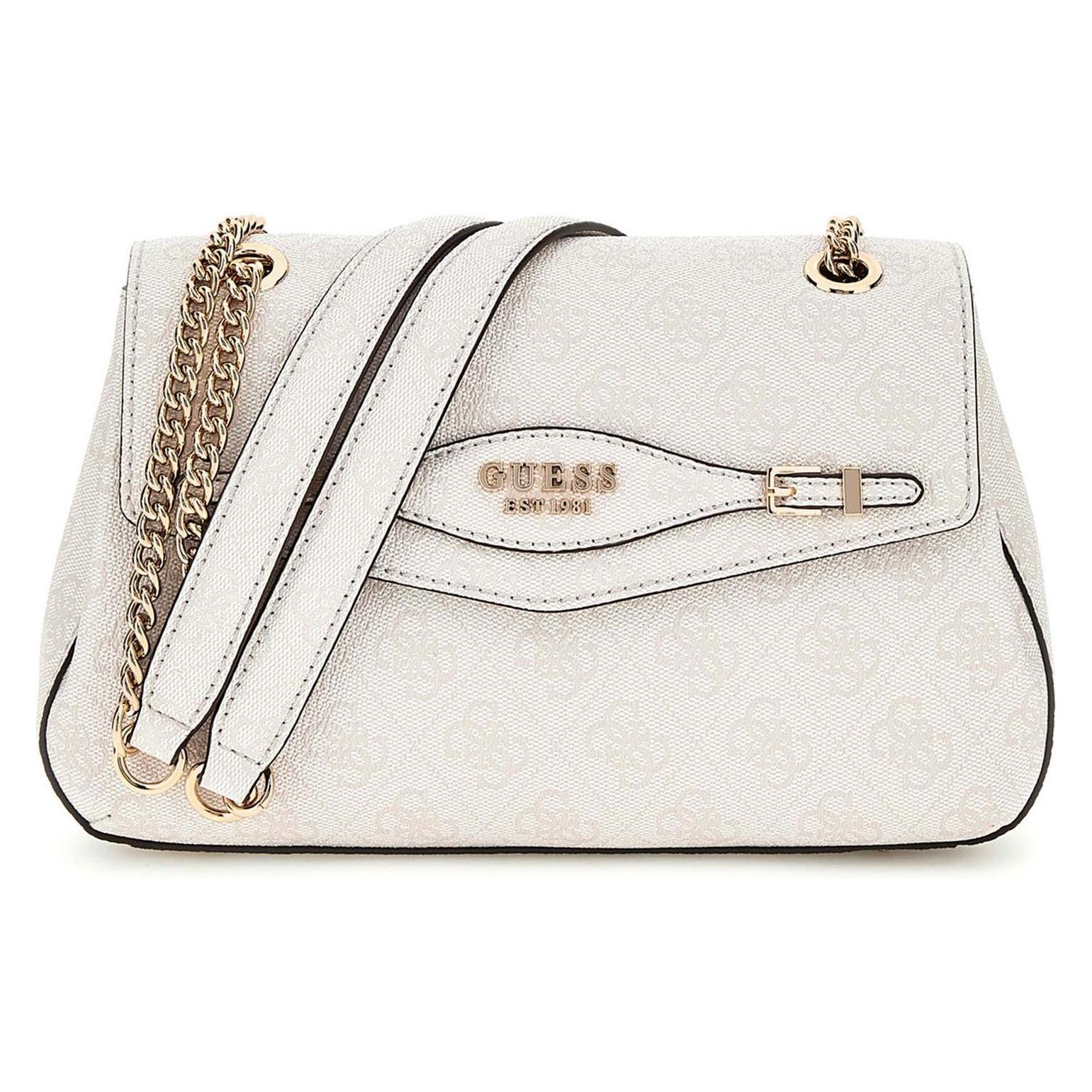 Guess, Damen, Handtasche, Katya Convertible Xbody Flap Bag, Weiss