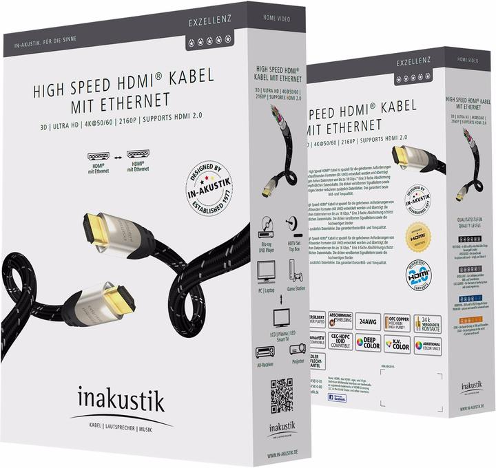 Produktbild Inakustik HDMI (Typ A) — HDMI (Typ A) (3 m, HDMI, 2.0b)