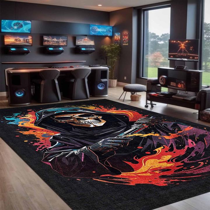 Actual product image Bamyum Power Bedruckter Gaming Teppich Chenille-Druck Maschinell Hergestellt 120 x 180 cm (120 x 180 cm)