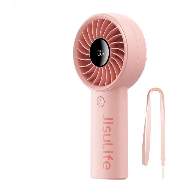 Jisulife Mini wentylator Handheld Fan Life4 3600mAh przenośny wiatraczek USB - różowy, Ventilatore, Pink
