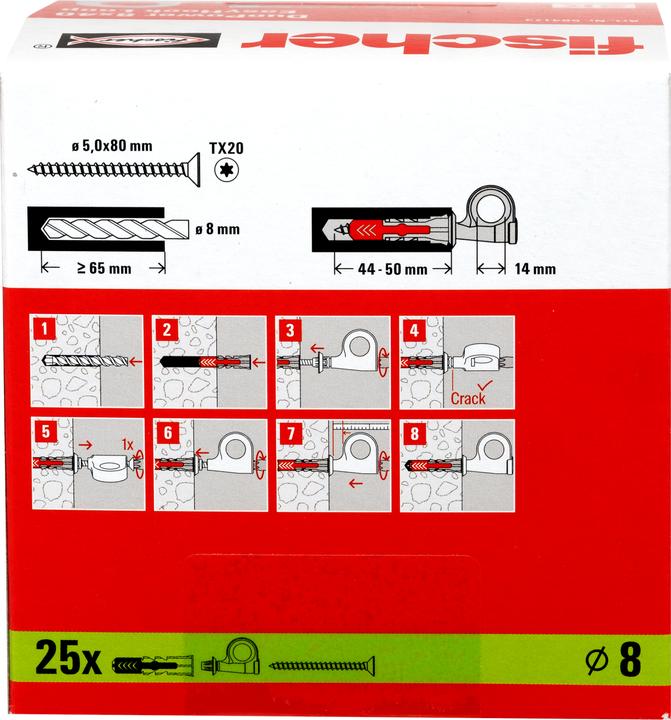 Actual product image Fischer Fisc EasyHook Angle DuoPower 8x40 (25 pcs.)