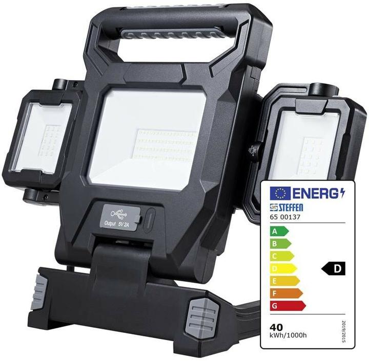 Produktbild Steffen WORKLIGHT LED Strahler AC 40W + DC 2*5W mit Standfuss (6500 lm)