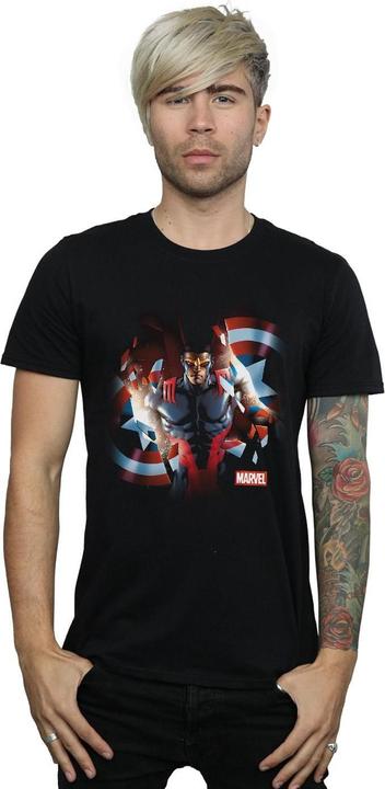 Actual product image Mens Captain America Sam Wilson Shield Breakthrough T-Shirt (L)