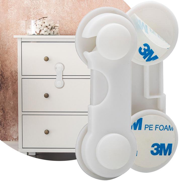 Immagine prodotto Casativo 10er-Set Baby-Sicherungen für Schubladen- und Schranktüren, klebend, weiss