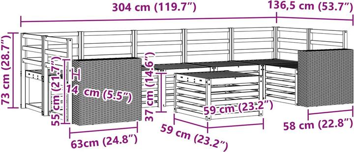 Produktbild vidaXL Outdoor-Sofa