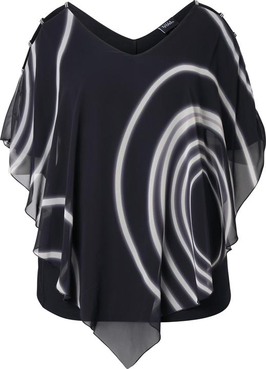 Produktbild Ulla Popken Bluse, doppellagig, Zipfelsaum, V-Ausschnitt, Halbarm (50, 52)