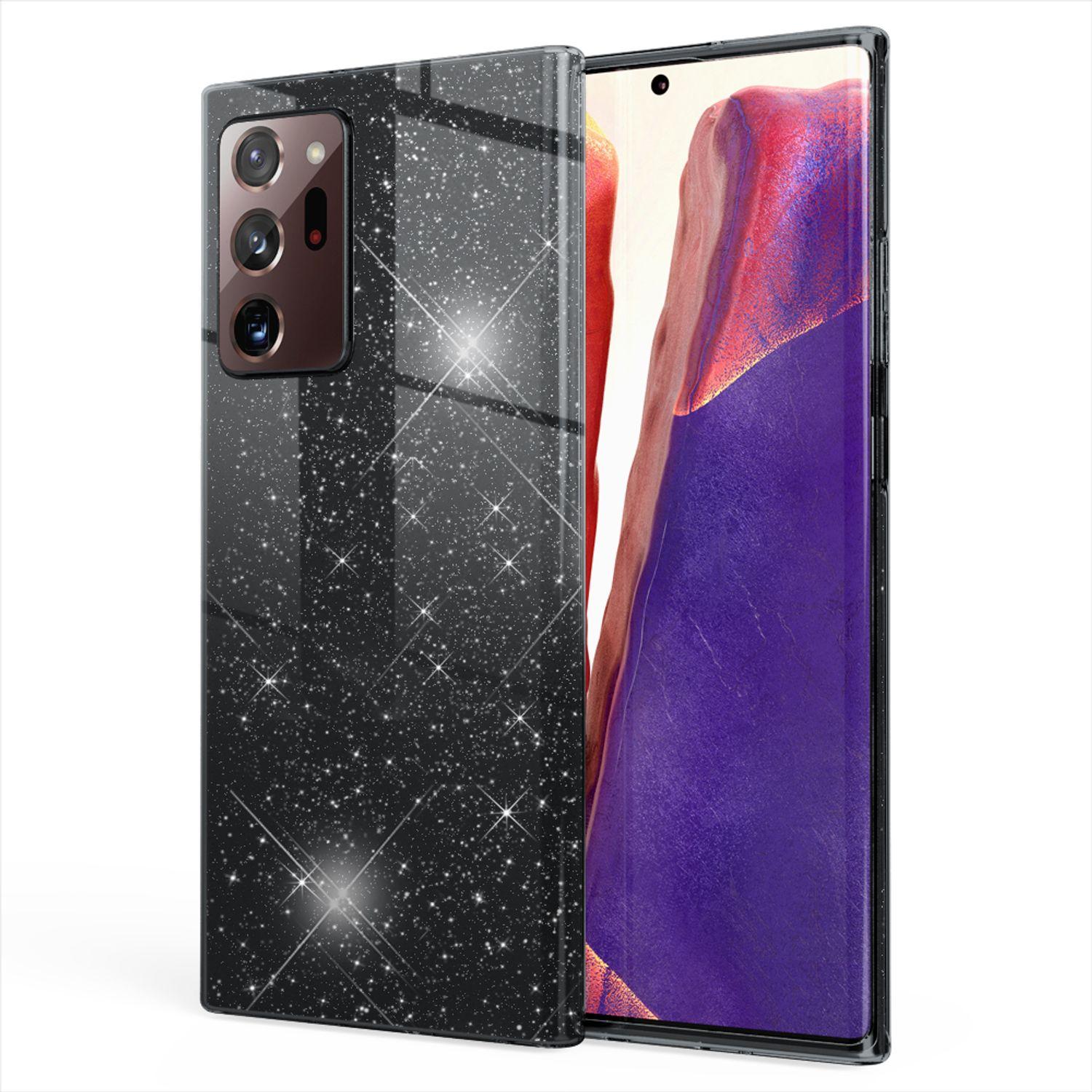 Nalia Glitzer Hülle (Samsung Galaxy Note 20 Ultra 5G), Smartphone Hülle, Schwarz