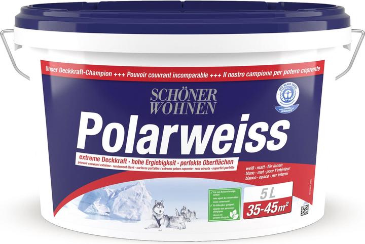 Produktbild Schöner Wohnen Dispersion Polarweiss Weiss 5 l (Weiss, 5 l)