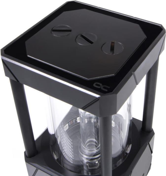Actual product image Alphacool PUM Aurora D5 Acetal/Glass Ice Bucket - 150mm with D5 VPP655 PWM Pump