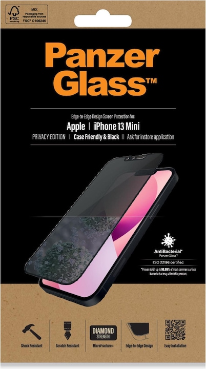 Produktbild PanzerGlass Privacy (1 Stück, Apple iPhone 13 mini)