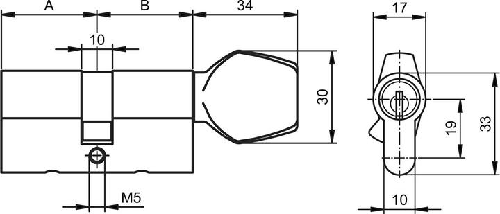 Actual product image Glutz Profile rotary knob cylinder mAccess type 81150 Basic (Profile cylinder)
