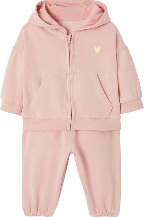 Image du produit Vertbaudet Mädchen Baby-Set: Kapuzensweatjacke & Sweathose mit Recycling-Polyester (98)