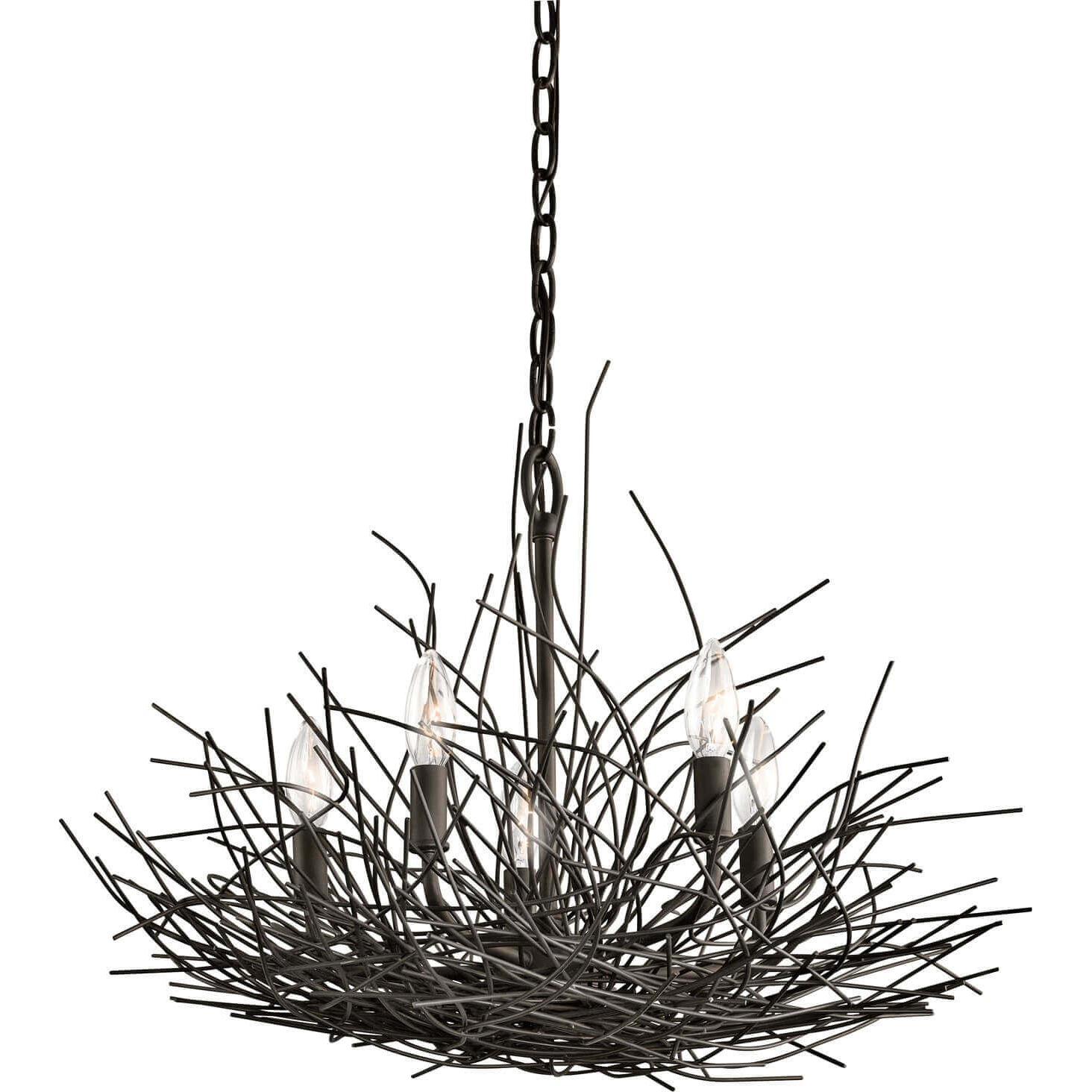 Elstead Lighting, Kronleuchter, Organique Kronleuchter E14 5-fach Ältere Bronze (61.40 cm)