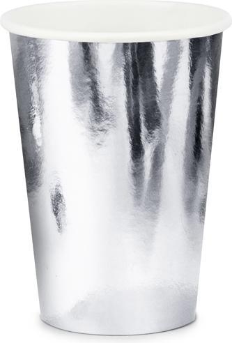 Actual product image Partydeco Cups, silver, 220ml (1 pkt / 6 pc.) (6x)