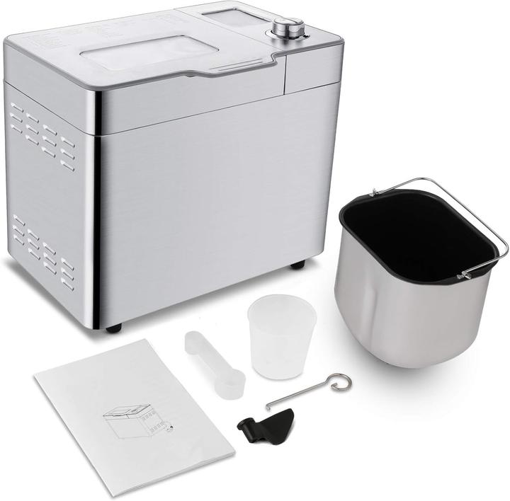 Meykey Bread Maker with 25 Baking Programs 13Hour Timer Stainless Steel 550 W