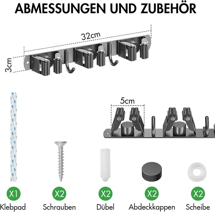 Produktbild Radikor Selbstklebende Wandhalterung für Besen und Geräte (2er Set)