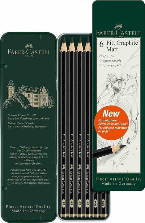 Produktbild Faber-Castell Pitt Graphite 6er (10B, 12B, 2B, 4B, 6B, 8B, HB, 6x)