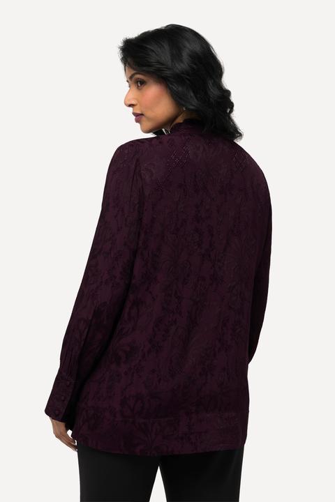 Produktbild Ulla Popken Bluse, Jacquard, Rüschen, V-Ausschnitt, Langarm (42, 44)