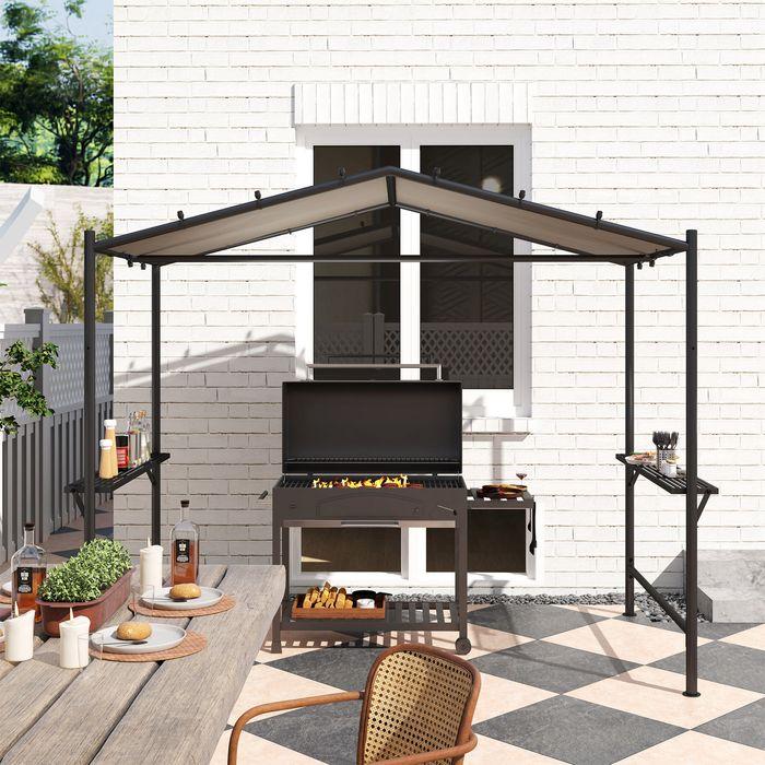 Produktbild Swisshandel24 Grillpavillon 277x149x230 cm wasserdicht flammhemmend, Khaki (277 cm, 149 cm)
