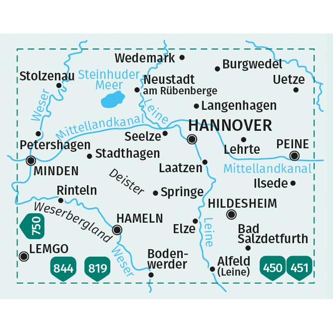 Thumbnail - KOMPASS Wanderkarte 848 Hannover u. Umg, Landkarte