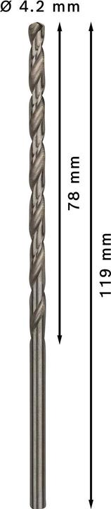 Produktbild Bosch Professional Zubehör PRO Metal HSS-G Spiralbohrer, 4,2 x 78 x 119 mm (4.2 mm)