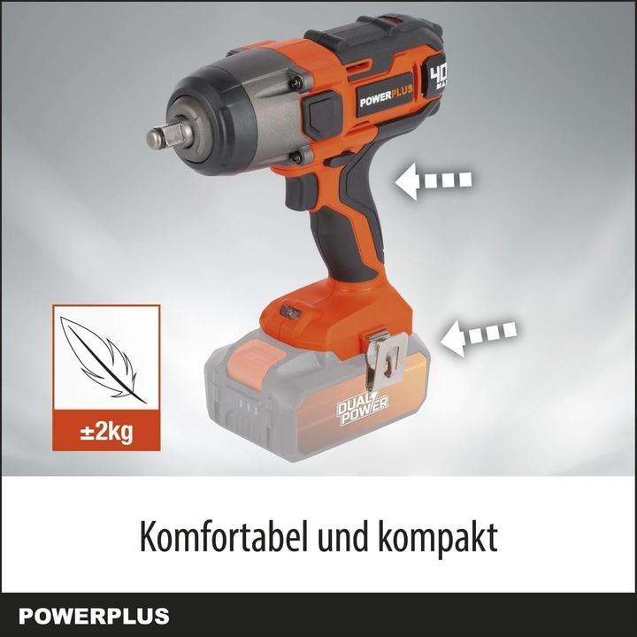 Immagine prodotto Powerplus Avvitatore a impulsi a doppia potenza 40V 350Nm - senza batteria e caricabatterie