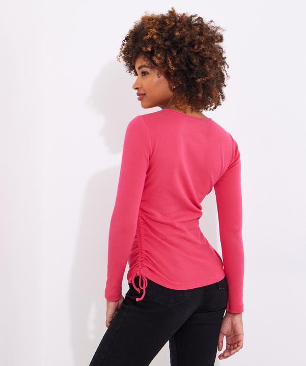 Actual product image Joe Browns Rouched Tie Side Ribbed Long Sleeve Top (46)