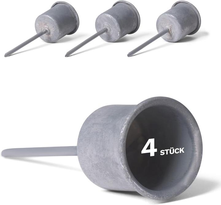 Produktbild Novaliv 4x Stabkerzenhalter grau I Kerzenpick 7,1 x Ø 2,8 cm Kerzenstecker für
