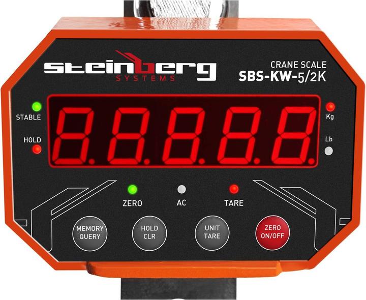 Produktbild Steinberg Kranwaage LED Industriewaage Hängewaage Lastenwaage 5000 kg 1 oder 2 kg Akku