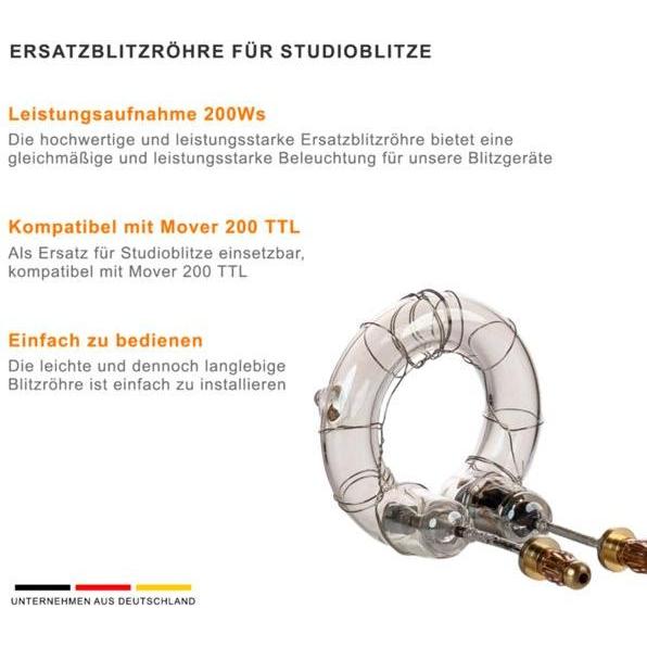 Thumbnail - Walimex pro Ersatzblitzröhre Mover 200 TTL, Studioblitz Zubehör, Transparent