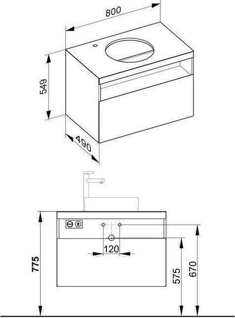 Actual product image Keuco Vanity unit STAGELINE 800x550x490mm cash