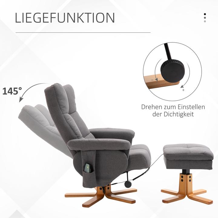 Produktbild Homcom Massagestuhl mit Fusshocker und Stauraum