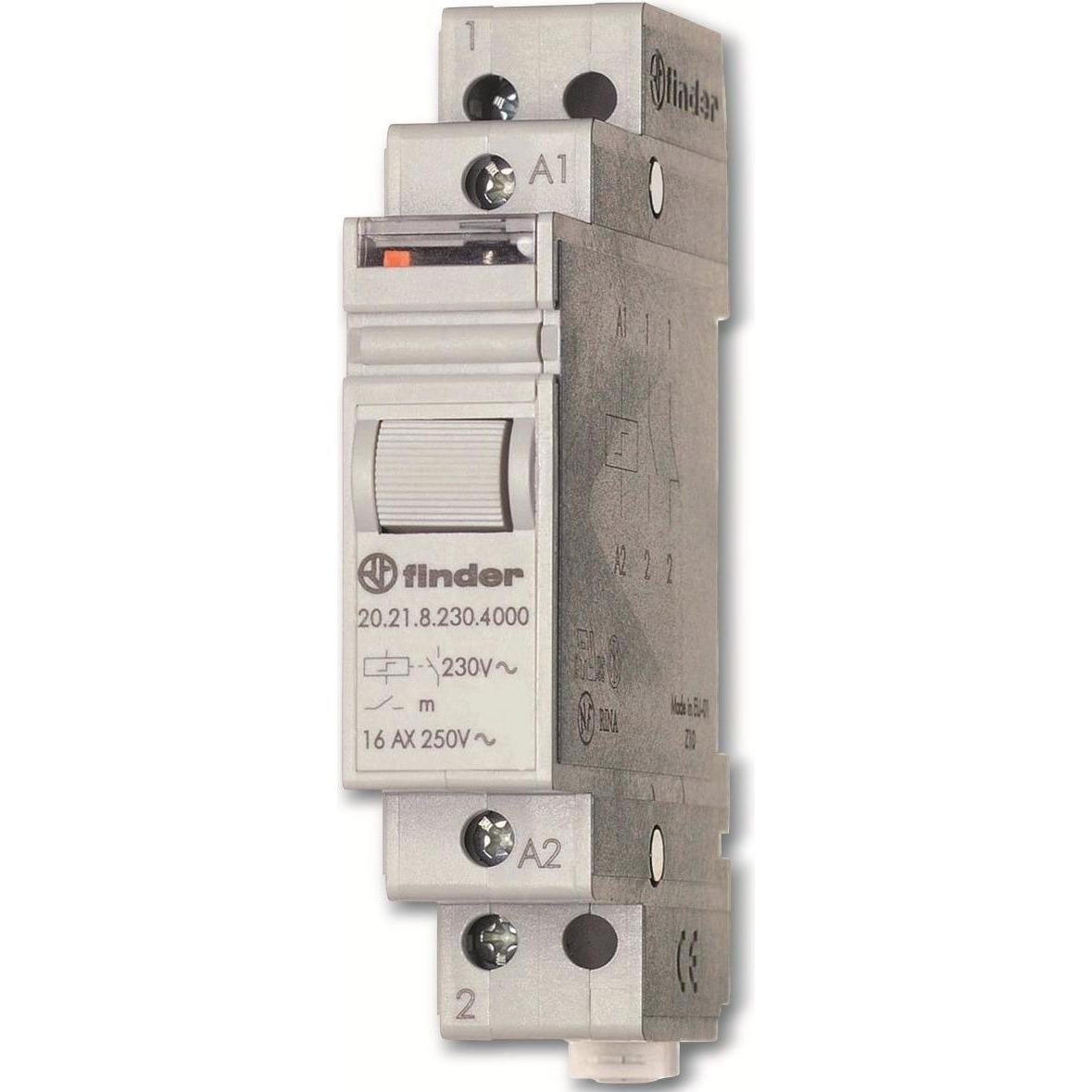 Finder Stromstoss-Schalter Hutschiene 1 St. 20.21.8.012.4000 1 Schliesser 12 V/AC 16 A 4000 VA, Relais