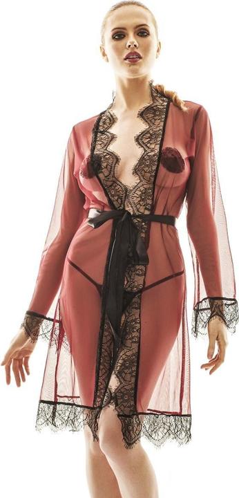Anais Apparel Babydoll in schwarz/rot
